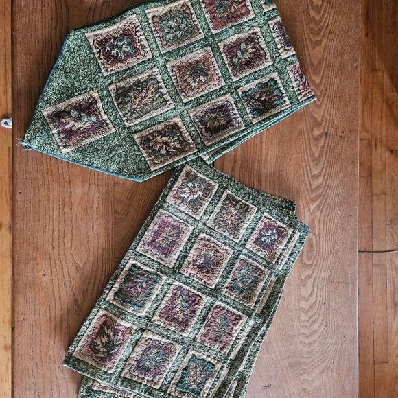Fall Leaf Table Runner 67” Runnerand 8 Placemats Cottagecore Grandma Fall Decor - Picture 3 of 4